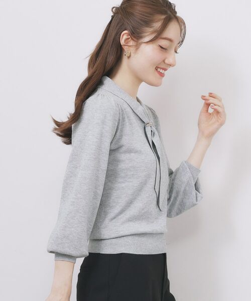 index / インデックス ニット・セーター | ゴールドパーツ付きボウタイニット【洗濯機OK】《10col/XS～LL》 | 詳細21