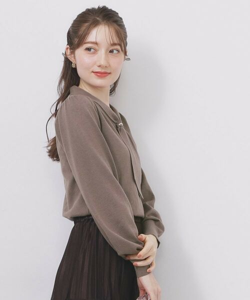 index / インデックス ニット・セーター | ゴールドパーツ付きボウタイニット【洗濯機OK】《10col/XS～LL》 | 詳細25