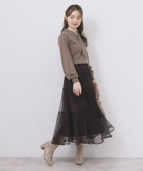 index / インデックス ニット・セーター | ゴールドパーツ付きボウタイニット【洗濯機OK】《10col/XS～LL》 | 詳細26