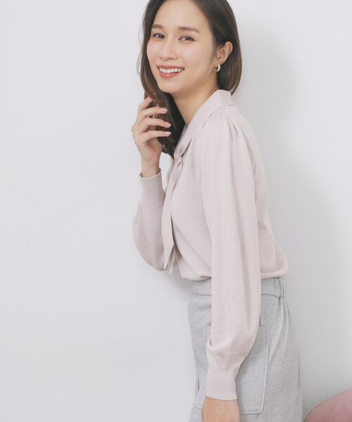 index / インデックス ニット・セーター | ゴールドパーツ付きボウタイニット【洗濯機OK】《10col/XS～LL》 | 詳細29