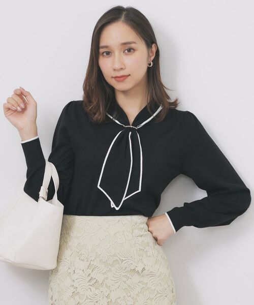 index / インデックス ニット・セーター | ゴールドパーツ付きボウタイニット【洗濯機OK】《10col/XS～LL》 | 詳細9