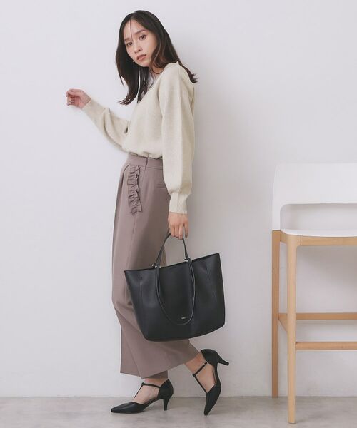 index / インデックス ニット・セーター | 片畦Vネックボクシーパフニット【洗濯機OK】 | 詳細20