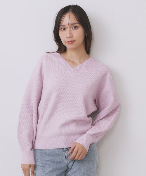 index / インデックス ニット・セーター | 片畦Vネックボクシーパフニット【洗濯機OK】 | 詳細22