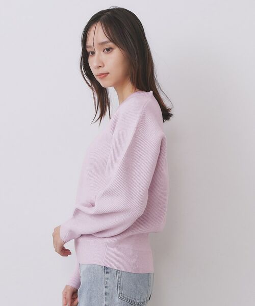 index / インデックス ニット・セーター | 片畦Vネックボクシーパフニット【洗濯機OK】 | 詳細23