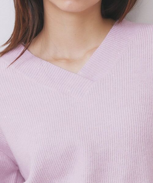 index / インデックス ニット・セーター | 片畦Vネックボクシーパフニット【洗濯機OK】 | 詳細25
