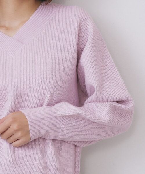 index / インデックス ニット・セーター | 片畦Vネックボクシーパフニット【洗濯機OK】 | 詳細26