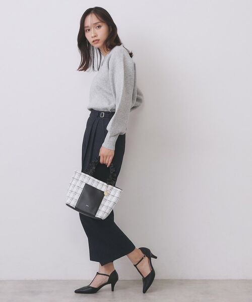 index / インデックス ニット・セーター | 片畦Vネックボクシーパフニット【洗濯機OK】 | 詳細4