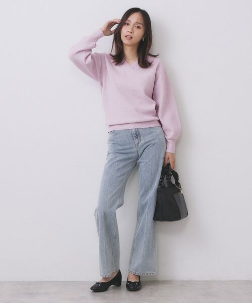 index / インデックス ニット・セーター | 片畦Vネックボクシーパフニット【洗濯機OK】 | 詳細7