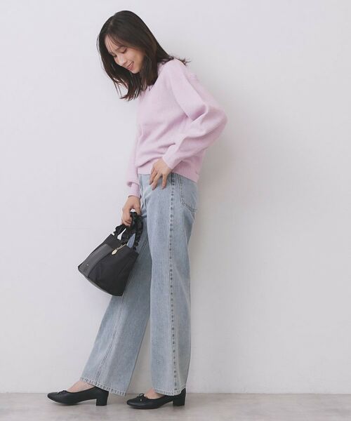 index / インデックス ニット・セーター | 片畦Vネックボクシーパフニット【洗濯機OK】 | 詳細8