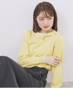 index / インデックス ニット・セーター | サイドリボンバイカラーニット【洗濯機OK】