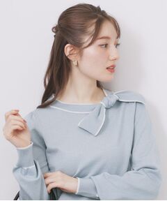 index / インデックス ニット・セーター | サイドリボンバイカラーニット【洗濯機OK】