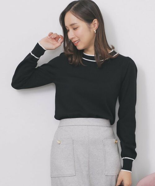 index / インデックス ニット・セーター | サイドリボンバイカラーニット【洗濯機OK】 | 詳細3