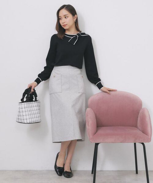 index / インデックス ニット・セーター | サイドリボンバイカラーニット【洗濯機OK】 | 詳細4