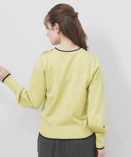 index / インデックス ニット・セーター | ゴールドパーツ付きバイカラークルーネックニット【洗濯機OK】 | 詳細15