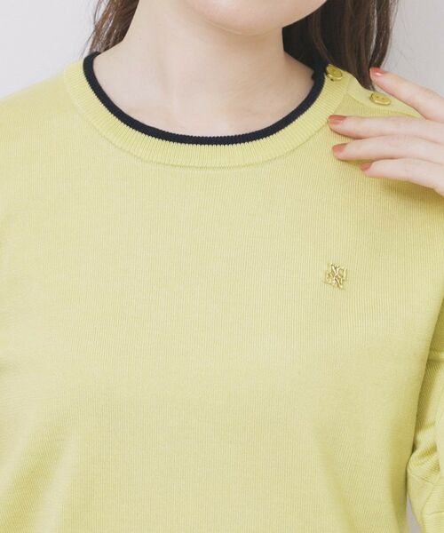 index / インデックス ニット・セーター | ゴールドパーツ付きバイカラークルーネックニット【洗濯機OK】 | 詳細16