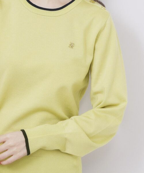 index / インデックス ニット・セーター | ゴールドパーツ付きバイカラークルーネックニット【洗濯機OK】 | 詳細18