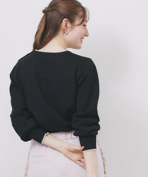 index / インデックス ニット・セーター | ゴールドパーツ付きバイカラークルーネックニット【洗濯機OK】 | 詳細5