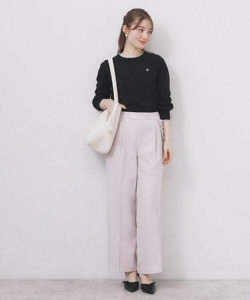 index / インデックス ニット・セーター | ゴールドパーツ付きバイカラークルーネックニット【洗濯機OK】 | 詳細6