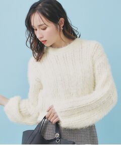 index / インデックス ニット・セーター | 透かし編みショートフェザーニット【洗濯機OK】