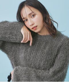 index / インデックス ニット・セーター | 透かし編みショートフェザーニット【洗濯機OK】