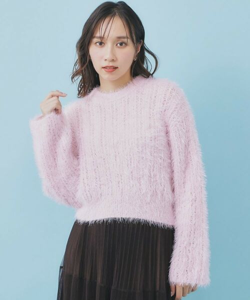 index / インデックス ニット・セーター | 透かし編みショートフェザーニット【洗濯機OK】 | 詳細13