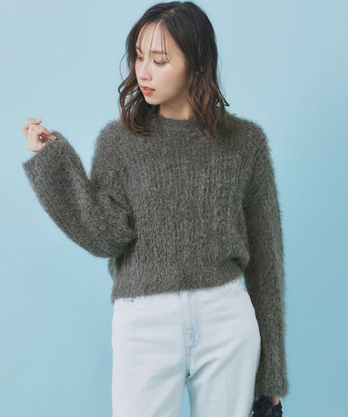 index / インデックス ニット・セーター | 透かし編みショートフェザーニット【洗濯機OK】 | 詳細5