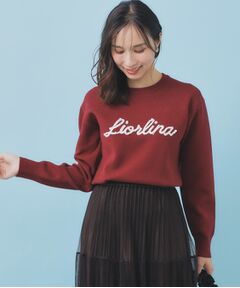 index / インデックス ニット・セーター | パール調ロゴクルーネックニット【洗濯機OK】