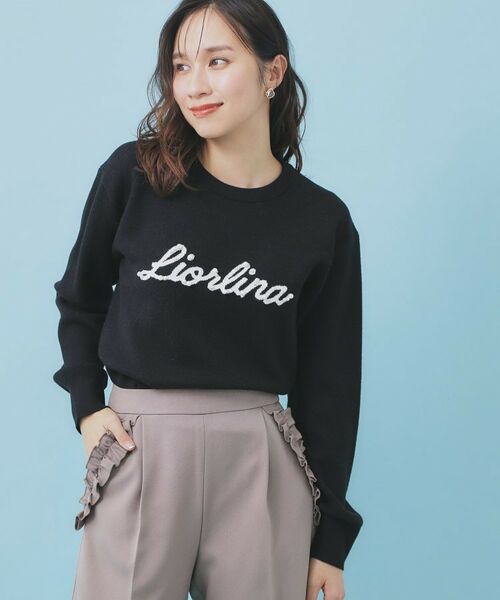 index / インデックス ニット・セーター | パール調ロゴクルーネックニット【洗濯機OK】 | 詳細1