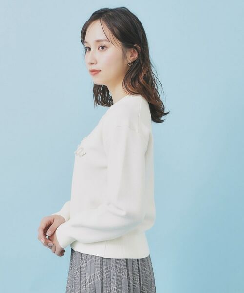 index / インデックス ニット・セーター | パール調ロゴクルーネックニット【洗濯機OK】 | 詳細14