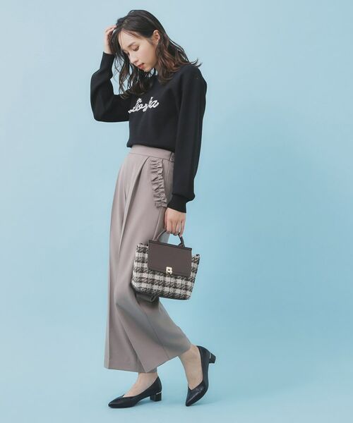 index / インデックス ニット・セーター | パール調ロゴクルーネックニット【洗濯機OK】 | 詳細3