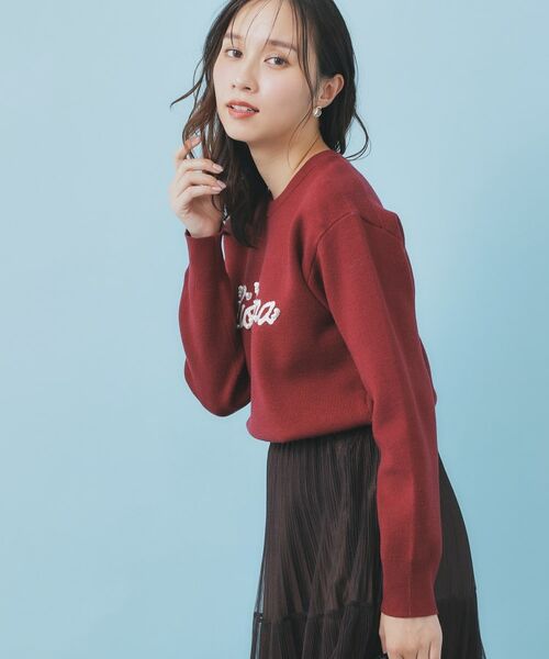 index / インデックス ニット・セーター | パール調ロゴクルーネックニット【洗濯機OK】 | 詳細5