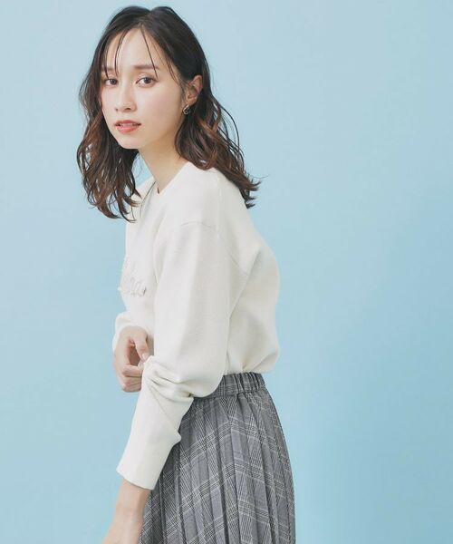 index / インデックス ニット・セーター | パール調ロゴクルーネックニット【洗濯機OK】 | 詳細9