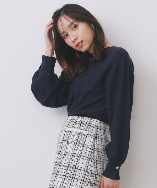 index / インデックス ニット・セーター | ラメガーター編みボートネックニット【洗濯機OK】《8col/XS~LL》 | 詳細20