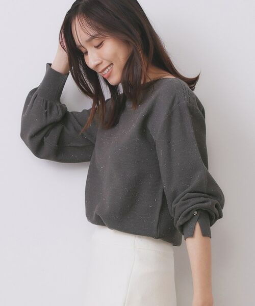 index / インデックス ニット・セーター | ラメガーター編みボートネックニット【洗濯機OK】《8col/XS~LL》 | 詳細28