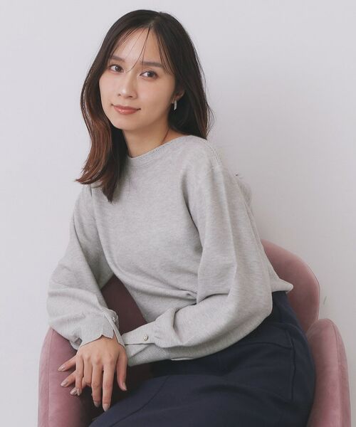 index / インデックス ニット・セーター | ラメガーター編みボートネックニット【洗濯機OK】《8col/XS~LL》(グレー(812))