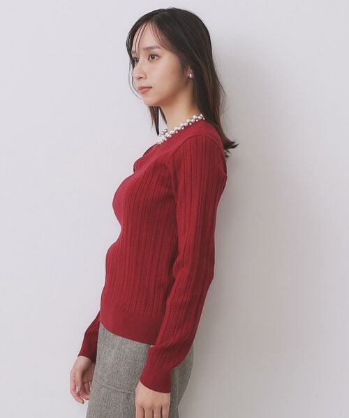index / インデックス ニット・セーター | パール調ネックケーブルニット【洗濯機OK】 | 詳細14