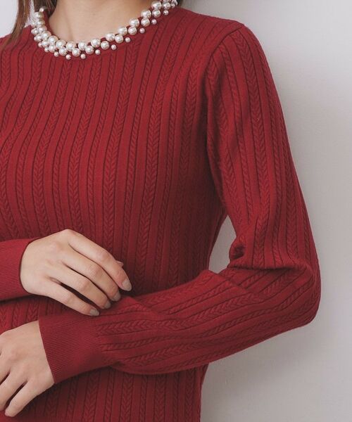index / インデックス ニット・セーター | パール調ネックケーブルニット【洗濯機OK】 | 詳細18