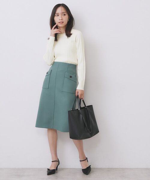 index / インデックス ニット・セーター | パール調ネックケーブルニット【洗濯機OK】 | 詳細2