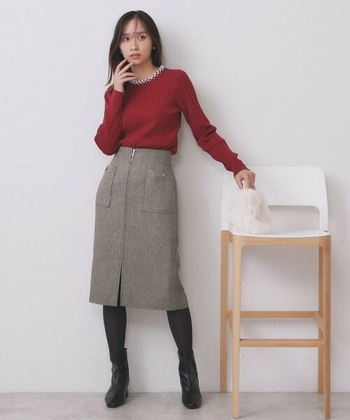 index / インデックス ニット・セーター | パール調ネックケーブルニット【洗濯機OK】 | 詳細6