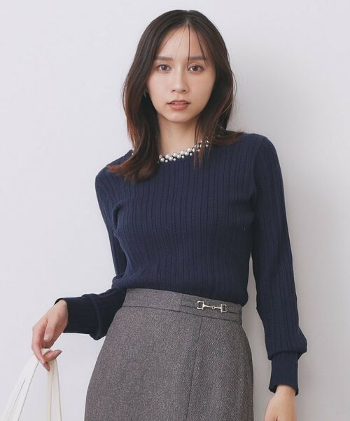 index / インデックス ニット・セーター | パール調ネックケーブルニット【洗濯機OK】 | 詳細9