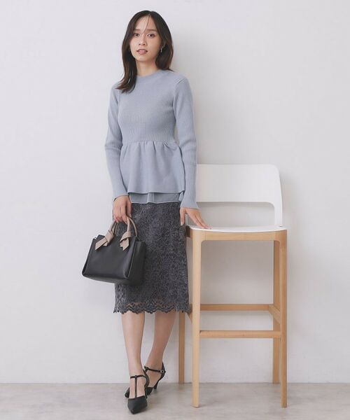 index / インデックス ニット・セーター | ペプラムチュールレイヤードニット【洗濯機OK】 | 詳細10