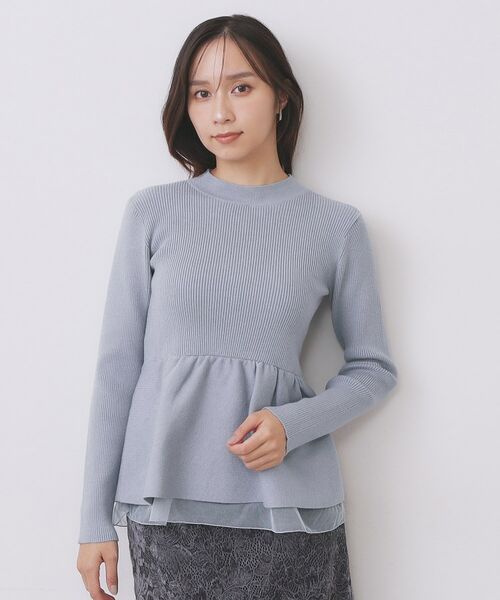 index / インデックス ニット・セーター | ペプラムチュールレイヤードニット【洗濯機OK】 | 詳細13