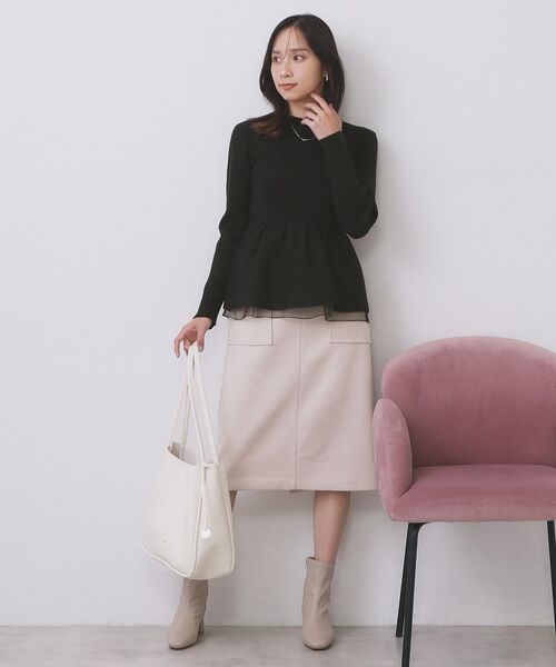 index / インデックス ニット・セーター | ペプラムチュールレイヤードニット【洗濯機OK】 | 詳細6