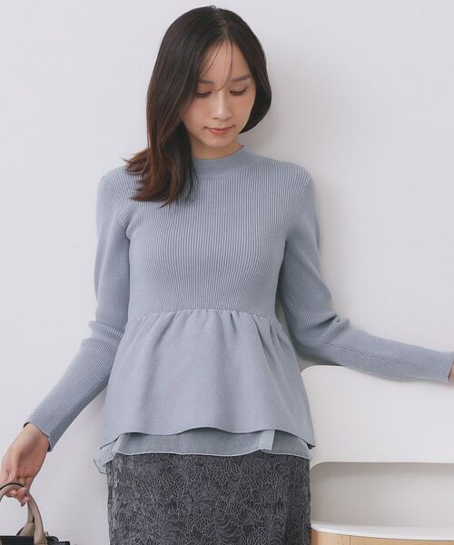 index / インデックス ニット・セーター | ペプラムチュールレイヤードニット【洗濯機OK】 | 詳細9