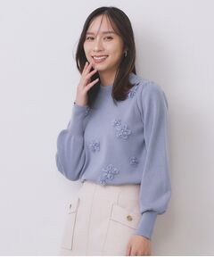 index / インデックス ニット・セーター | フラワーモチーフハイネックニット【洗える】