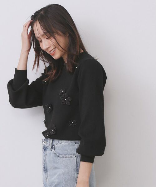 index / インデックス ニット・セーター | フラワーモチーフハイネックニット【洗える】 | 詳細11