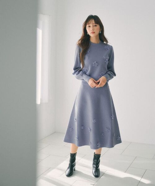 index / インデックス ニット・セーター | フラワーモチーフハイネックニット【洗える】 | 詳細2