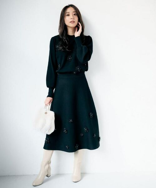 index / インデックス ニット・セーター | フラワーモチーフハイネックニット【洗える】 | 詳細5