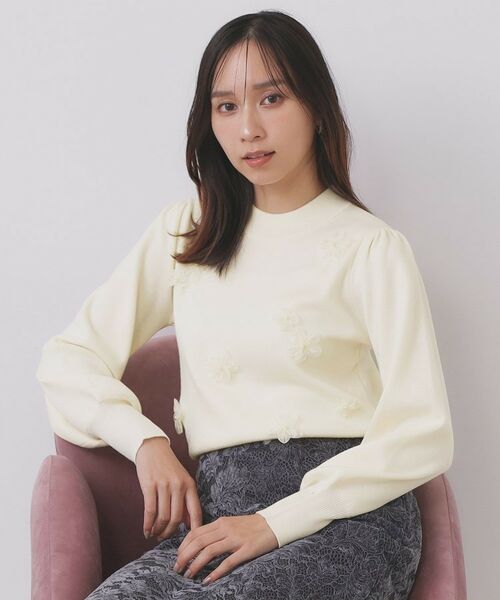 index / インデックス ニット・セーター | フラワーモチーフハイネックニット【洗える】 | 詳細7