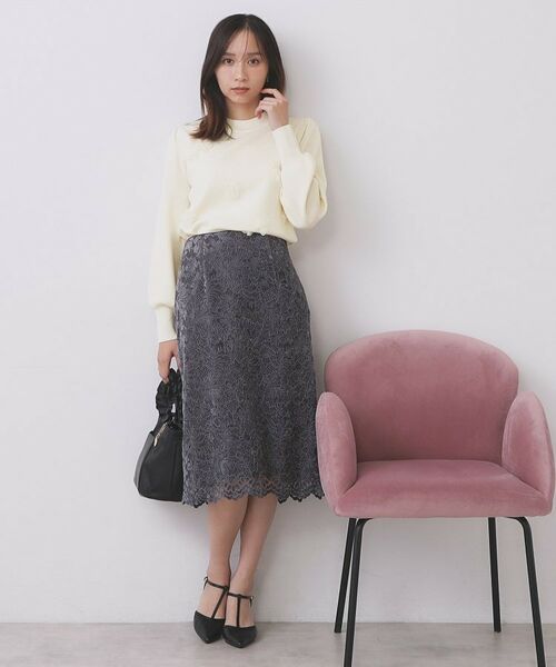 index / インデックス ニット・セーター | フラワーモチーフハイネックニット【洗える】 | 詳細8